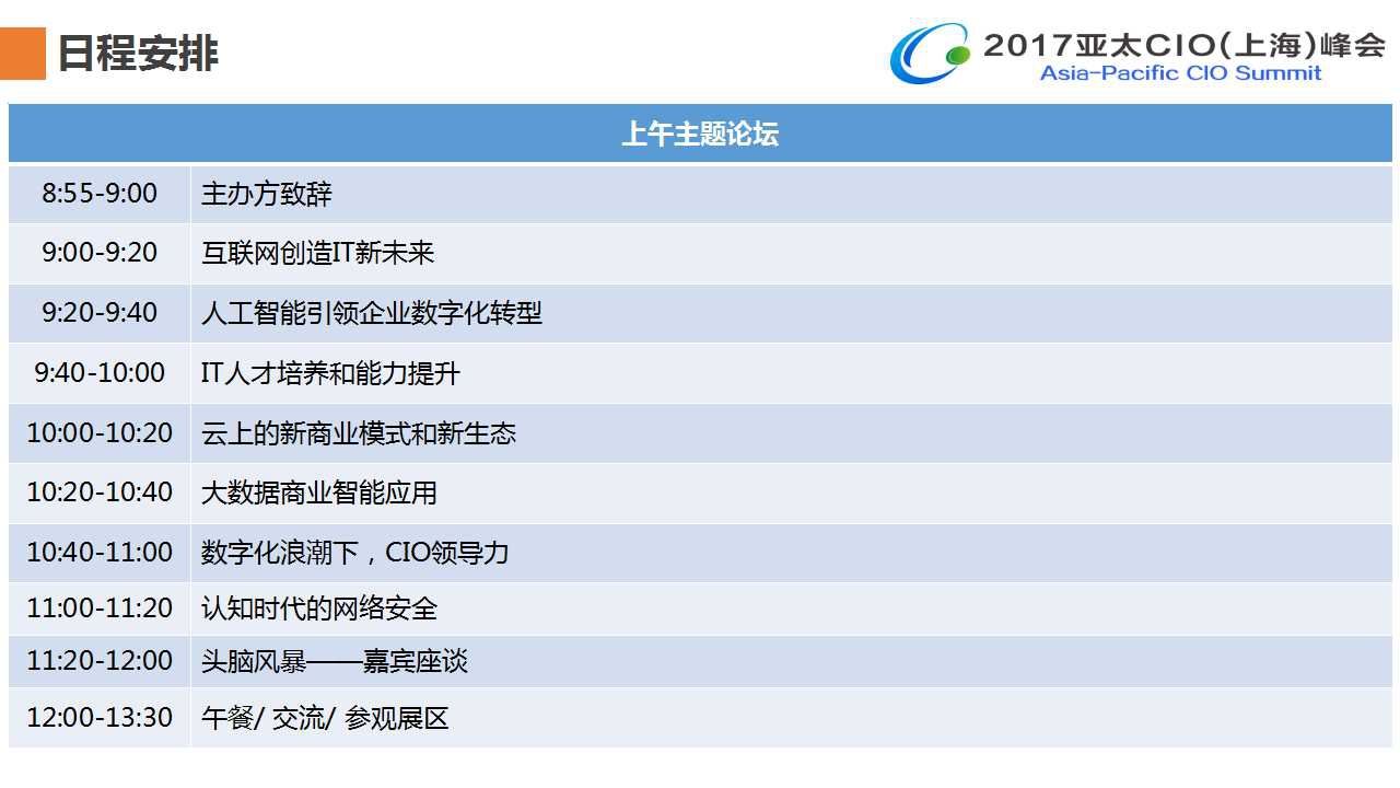 2017亞太CIO（上海）峰會暨“數字化轉型與創新高峰論壇”