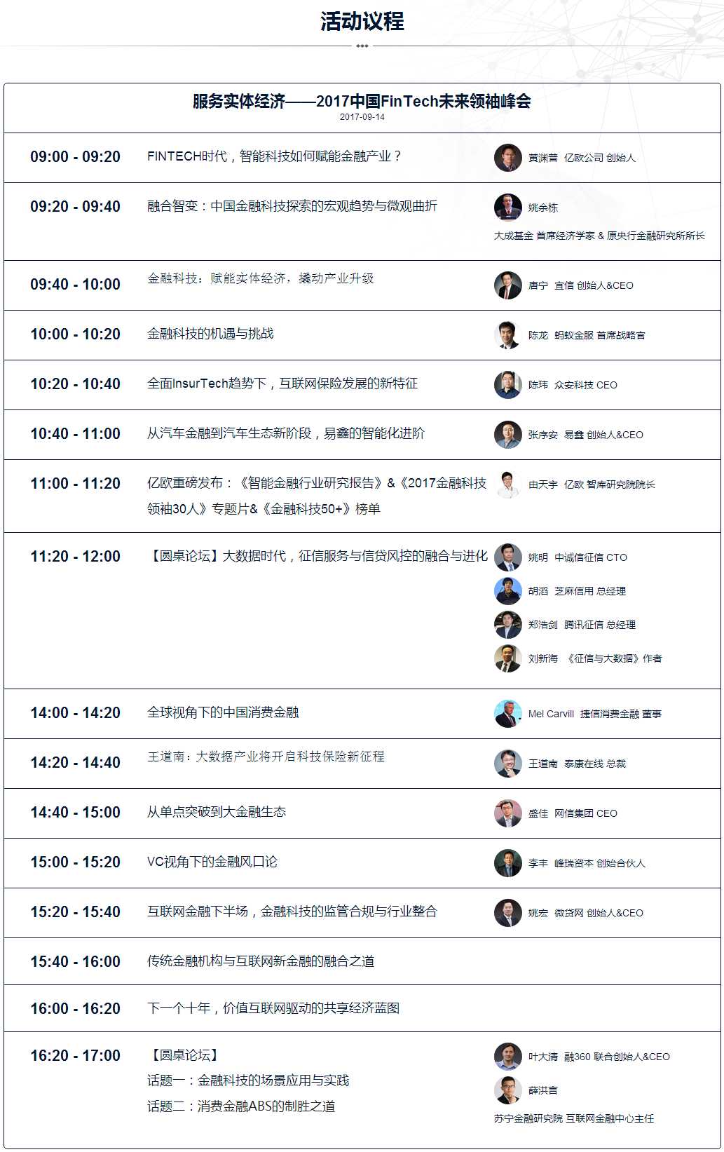 2017中國金融科技未來領袖峰會重磅來襲！