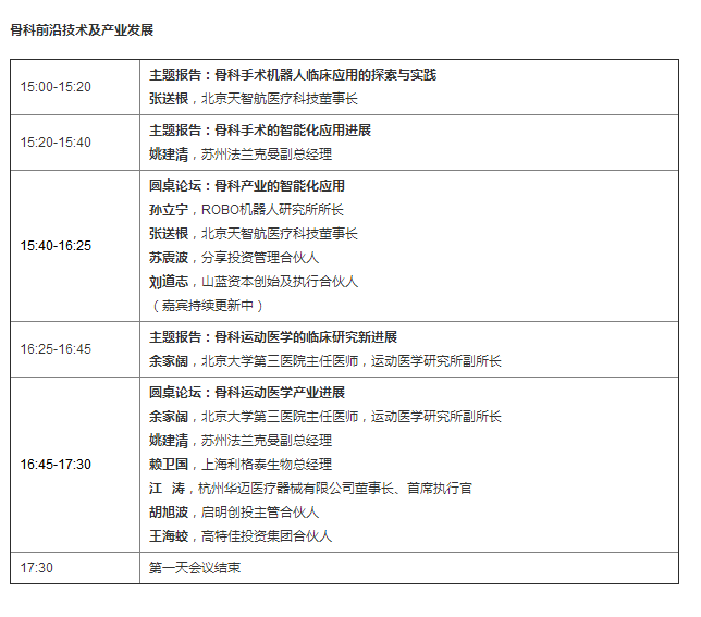 中國國際骨科·智能醫療產業投資峰會2017