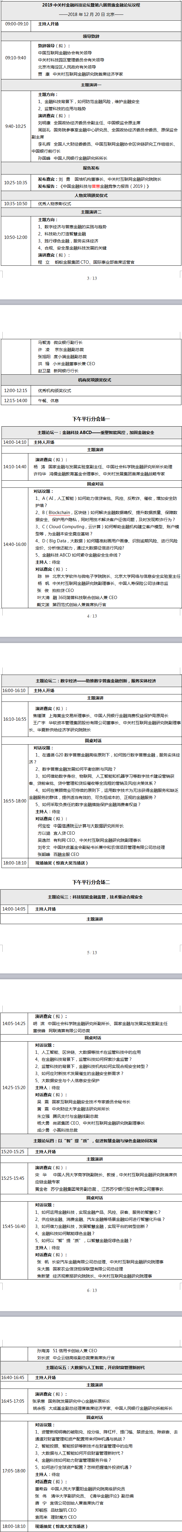 2019中關村金融科技論壇暨第六屆普惠金融論壇（時間+地點）